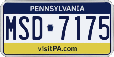 PA license plate MSD7175