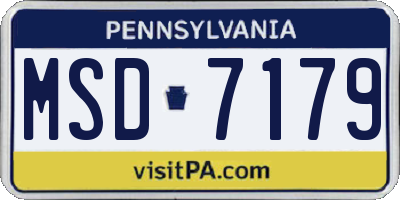 PA license plate MSD7179