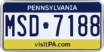 PA license plate MSD7188