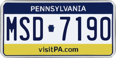 PA license plate MSD7190