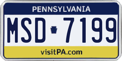 PA license plate MSD7199
