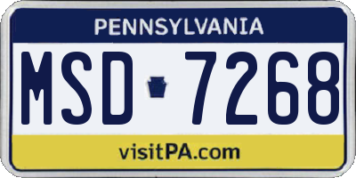 PA license plate MSD7268