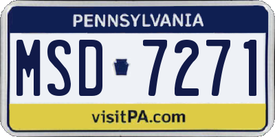 PA license plate MSD7271