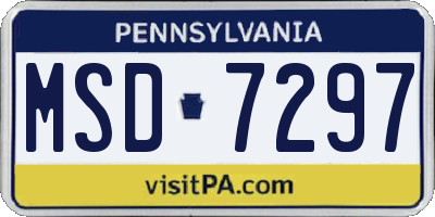 PA license plate MSD7297