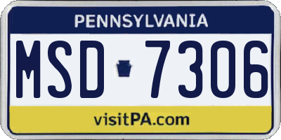 PA license plate MSD7306