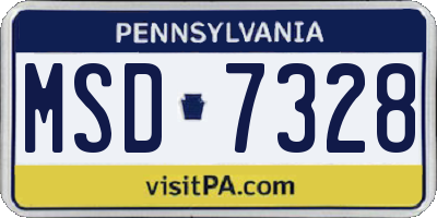 PA license plate MSD7328