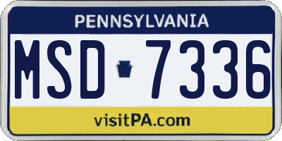 PA license plate MSD7336