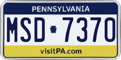 PA license plate MSD7370