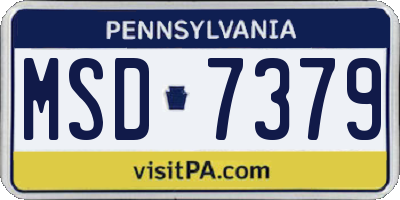 PA license plate MSD7379