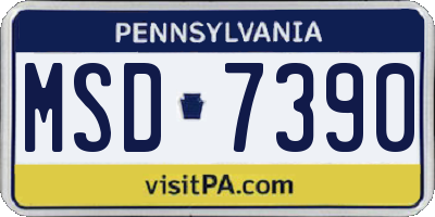 PA license plate MSD7390