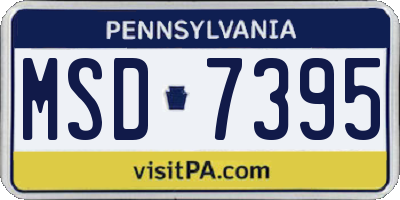 PA license plate MSD7395