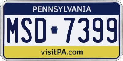 PA license plate MSD7399