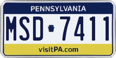 PA license plate MSD7411