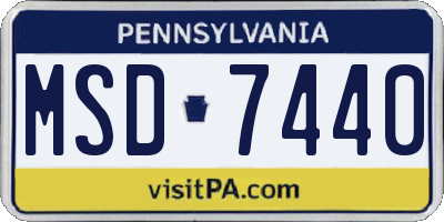 PA license plate MSD7440