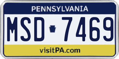 PA license plate MSD7469