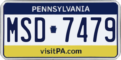 PA license plate MSD7479