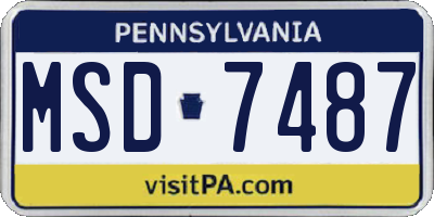 PA license plate MSD7487