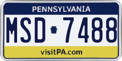 PA license plate MSD7488