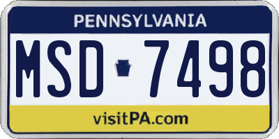 PA license plate MSD7498