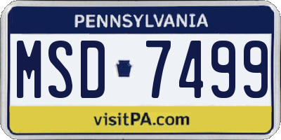 PA license plate MSD7499