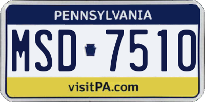 PA license plate MSD7510