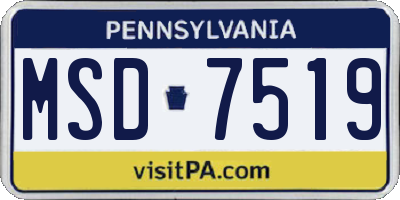PA license plate MSD7519