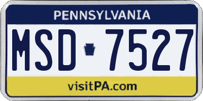 PA license plate MSD7527