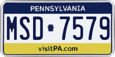 PA license plate MSD7579