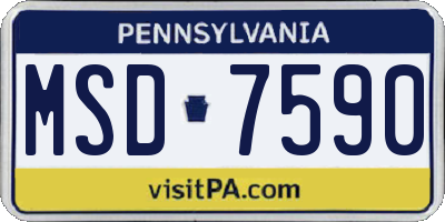 PA license plate MSD7590