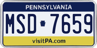 PA license plate MSD7659