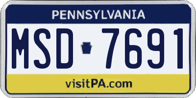 PA license plate MSD7691