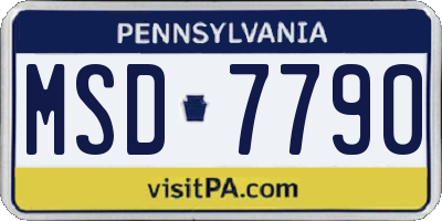 PA license plate MSD7790