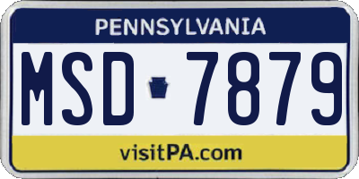 PA license plate MSD7879