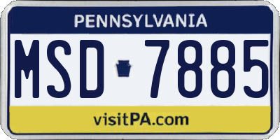 PA license plate MSD7885
