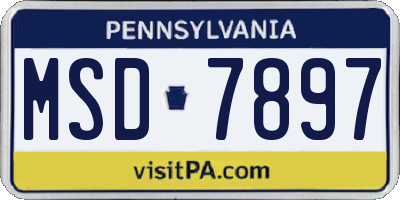 PA license plate MSD7897