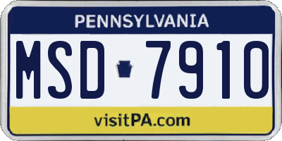 PA license plate MSD7910