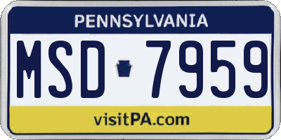 PA license plate MSD7959
