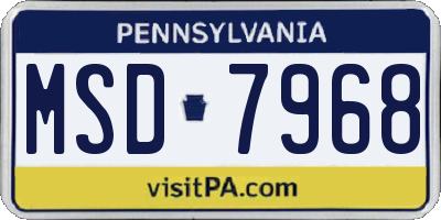 PA license plate MSD7968