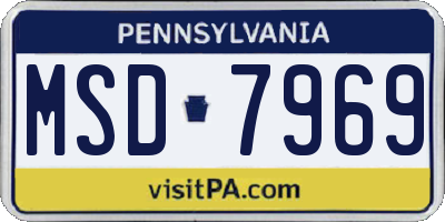 PA license plate MSD7969