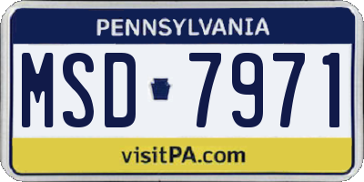PA license plate MSD7971