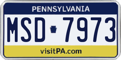PA license plate MSD7973
