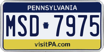 PA license plate MSD7975