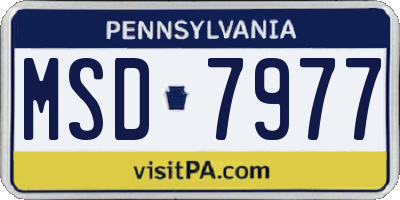 PA license plate MSD7977