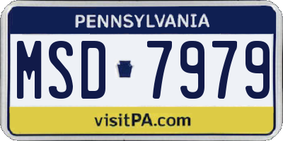 PA license plate MSD7979