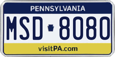 PA license plate MSD8080