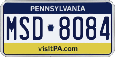 PA license plate MSD8084