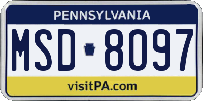 PA license plate MSD8097
