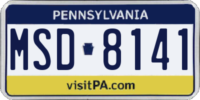 PA license plate MSD8141