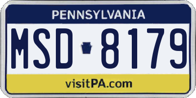 PA license plate MSD8179