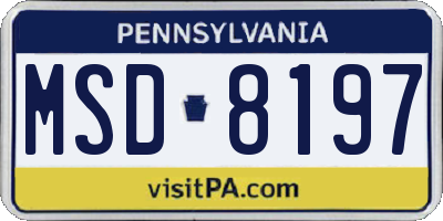 PA license plate MSD8197